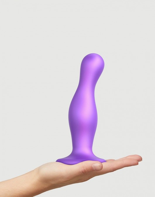 Фиолетовая насадка Strap-On-Me Dildo Plug Curvy size L - Strap-on-me - купить с доставкой в Батайске