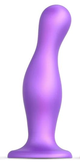 Фиолетовая насадка Strap-On-Me Dildo Plug Curvy size L - Strap-on-me - купить с доставкой в Батайске