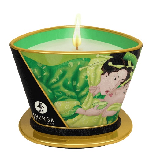 Массажная свеча Exotic Green Tea с ароматом зелёного чая - 170 мл. - Shunga - купить с доставкой в Батайске
