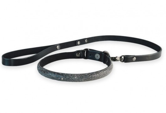 Эффектный сверкающий ошейник с поводком  Гламур - Sitabella - купить с доставкой в Батайске