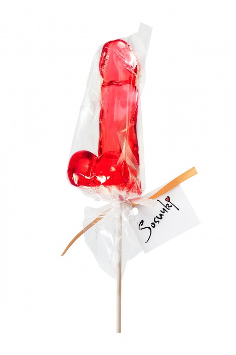 Красный леденец в форме члена со вкусом виски - 173 гр. - Sosuчki - купить с доставкой в Батайске