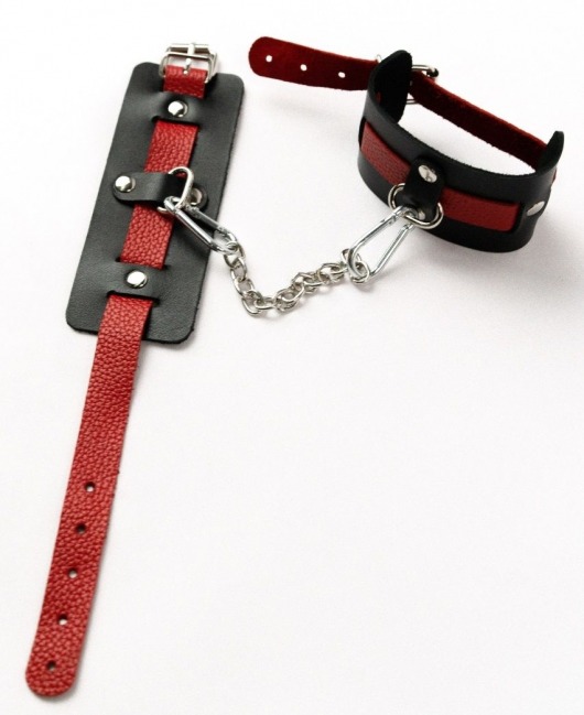 Черные оковы с красным декором и заклепками - Crazy Handmade - купить с доставкой в Батайске