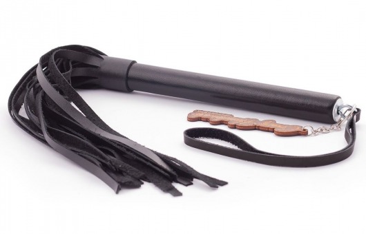 Черная кожаная плеть  Индиго  - 50 см. - Crazy Handmade - купить с доставкой в Батайске