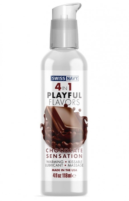 Массажный гель 4-в-1 Chocolate Sensation с ароматом шоколада - 118 мл. - Swiss navy - купить с доставкой в Батайске