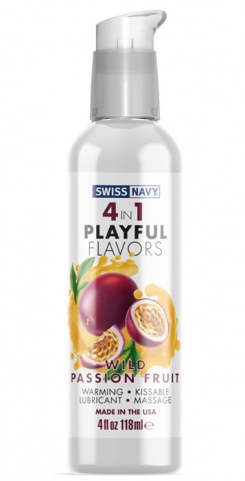 Массажный гель 4-в-1 Wild Passion Fruit с ароматом маракуйи - 118 мл. - Swiss navy - купить с доставкой в Батайске