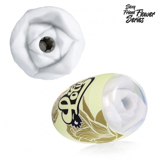 Белый нереалистичный мастурбатор в форме бутона цветка Lotus - 1137 - в Батайске купить с доставкой