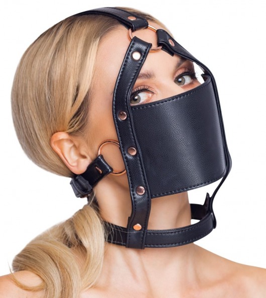 Черный намордник с кляпом-шаром Head Harness With A Gag - Orion - купить с доставкой в Батайске