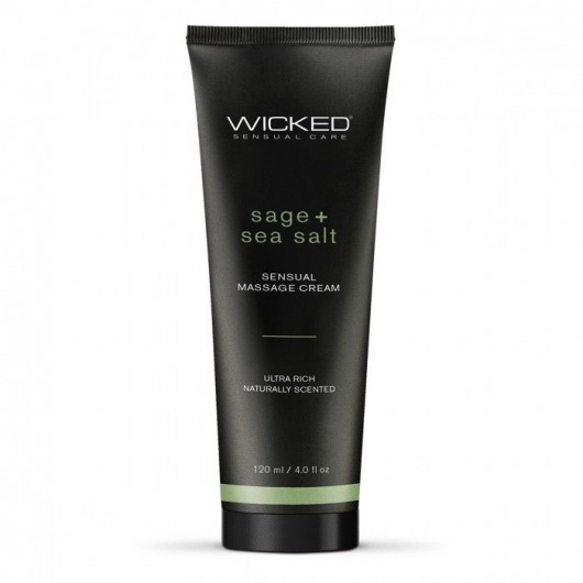 Массажный легкий крем WICKED Sage plus Sea Salt - 120 мл. - Wicked - купить с доставкой в Батайске