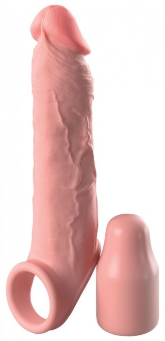 Телесная насадка-удлинитель 2 Inch Silicone X-tension with Strap - 20,3 см. - Pipedream - в Батайске купить с доставкой