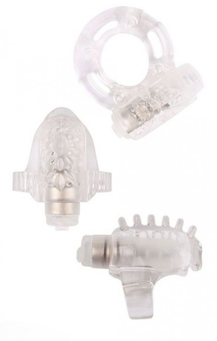 Набор из 3 прозрачных эрекционных колец с вибрацией Teasers Ring Kit - Chisa - в Батайске купить с доставкой