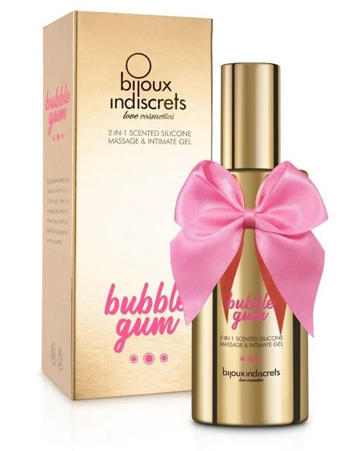 Гель с ароматом жвачки Bubblegum 2-in-1 Scented Silicone Massage And Intimate Gel - 100 мл. - Bijoux Indiscrets - купить с доставкой в Батайске