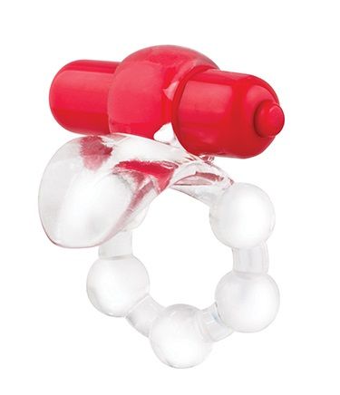 Виброкольцо с язычком и красным виброэлементом Overtime - Screaming O - в Батайске купить с доставкой