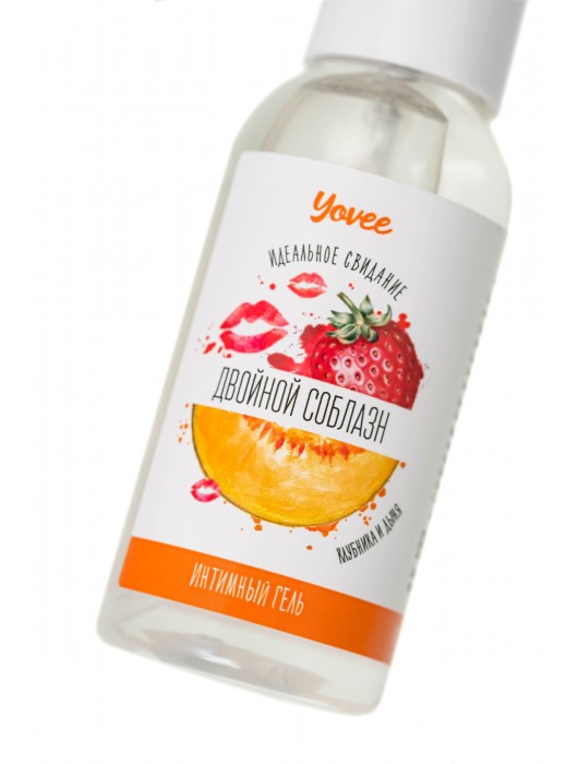 Съедобная гель-смазка Yovee «Двойной соблазн» с Д-пантенолом и вкусом клубники и дыни - 50 мл. - ToyFa - купить с доставкой в Батайске