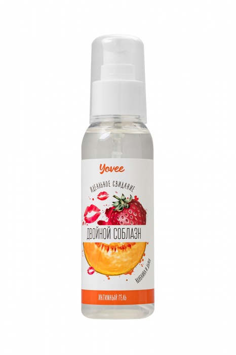 Съедобная гель-смазка Yovee «Двойной соблазн» с Д-пантенолом и вкусом клубники и дыни - 100 мл. - ToyFa - купить с доставкой в Батайске