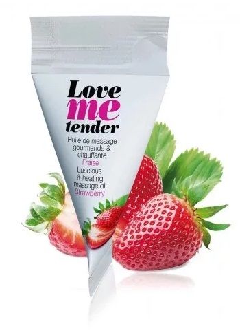 Съедобное согревающее массажное масло Love Me Tender Strawberry с ароматом клубники - 10 мл. - Love to Love - купить с доставкой в Батайске