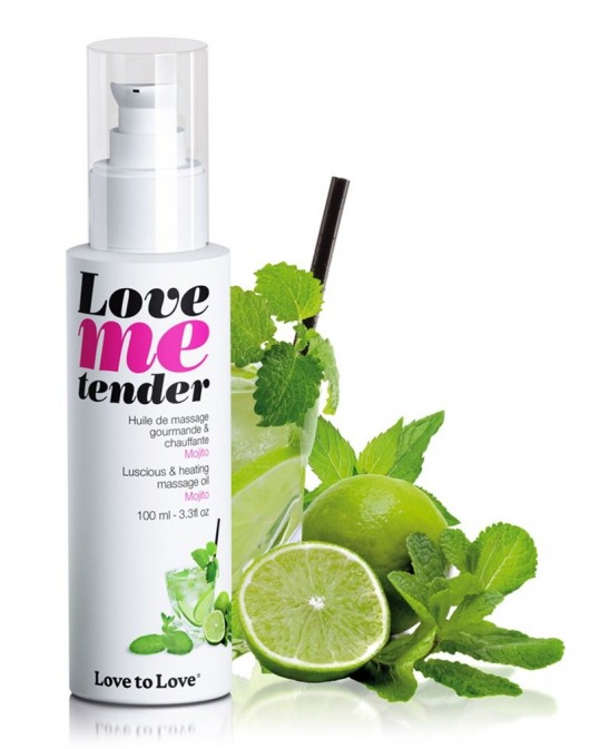 Съедобное согревающее массажное масло Love Me Tender Mojito с ароматом мохито - 100 мл. - Love to Love - купить с доставкой в Батайске
