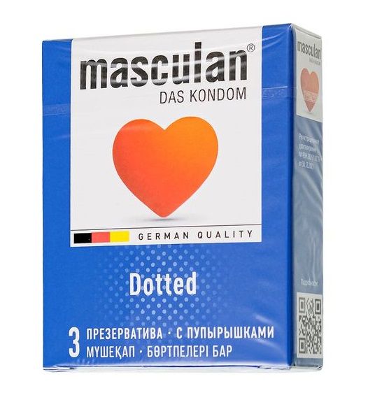 Презервативы с пупырышками Masculan Dotted - 3 шт. - Masculan - купить с доставкой в Батайске