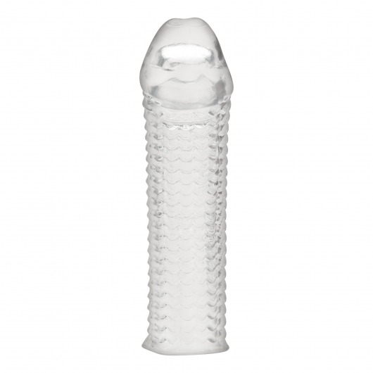 Текстурированная насадка на пенис Clear Textured Penis Enhancing Sleeve Extension - 16,5 см. - BlueLine - в Батайске купить с доставкой