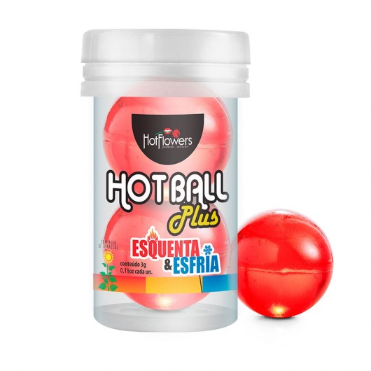 Лубрикант на масляной основе Hot Ball Plus с охлаждающе-разогревающим эффектом (2 шарика по 3 гр.) - HotFlowers - купить с доставкой в Батайске