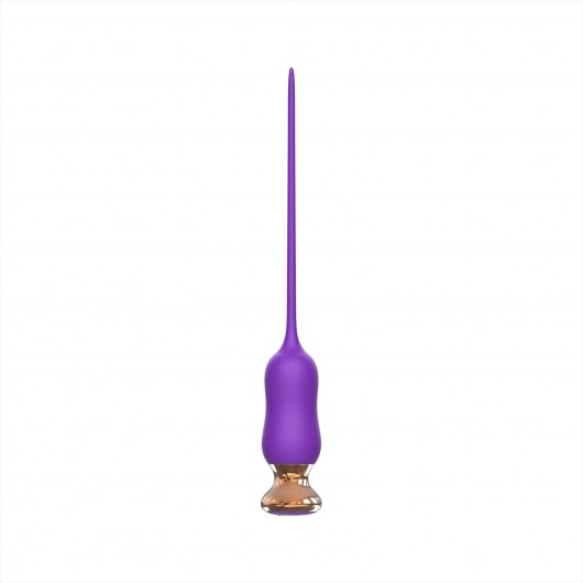 Фиолетовый тонкий стимулятор Nipple Vibrator - 23 см. - I-MOON - купить с доставкой в Батайске