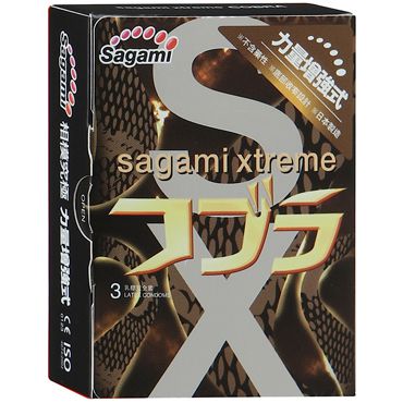 Суженные к основанию презервативы Sagami Xtreme COBRA - 3 шт. - Sagami - купить с доставкой в Батайске