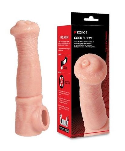 Телесная фантазийная насадка на член Cock Sleeve Size L - KOKOS - в Батайске купить с доставкой