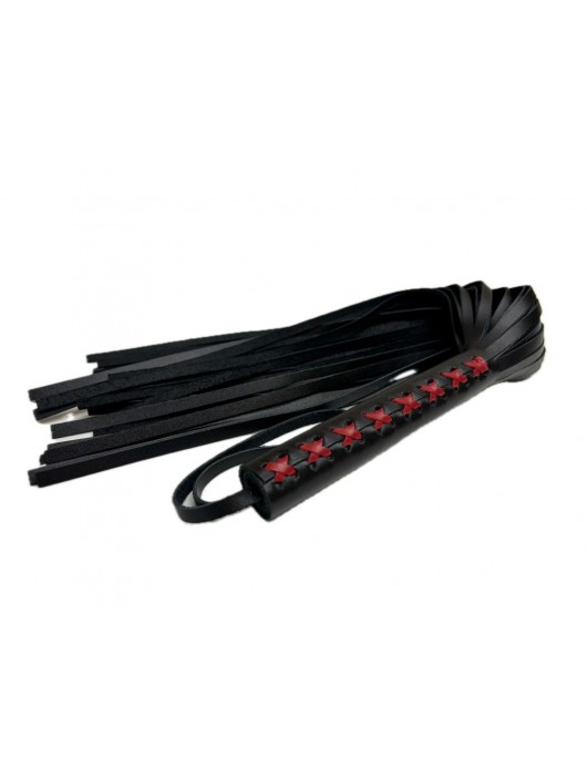 Кожаная плеть Sex Game с красным плетением на рукояти - 57 см. - БДСМ Арсенал - купить с доставкой в Батайске