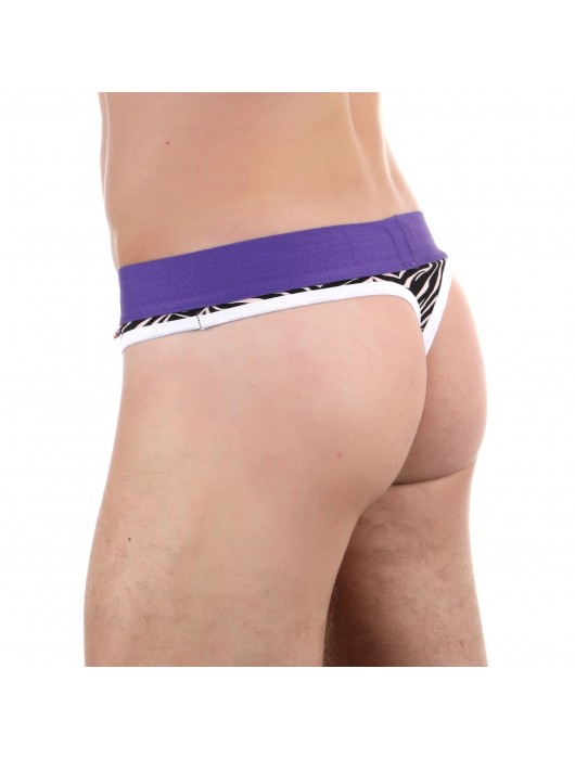 Сексуальные трусы-тонги с мелким принтом зебры - Boefje купить с доставкой