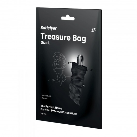 Черный мешочек для хранения игрушек Treasure Bag L - Satisfyer - купить с доставкой в Батайске