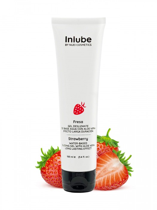 Лубрикант на водной основе Nuei Inlube с алоэ вера и ароматом клубники - 100 мл. - Nuei cosmetics - купить с доставкой в Батайске