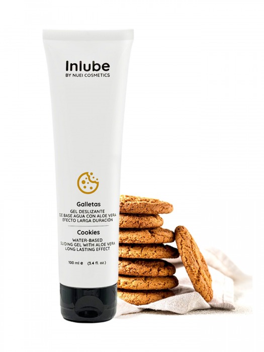 Лубрикант на водной основе Nuei Inlube с алоэ вера и ароматом печенья - 100 мл. - Nuei cosmetics - купить с доставкой в Батайске