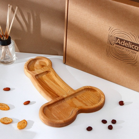 Деревянное блюдо для подачи в форме члена (32,5 х 20 х 1,7 см) - Сима-Ленд - купить с доставкой в Батайске