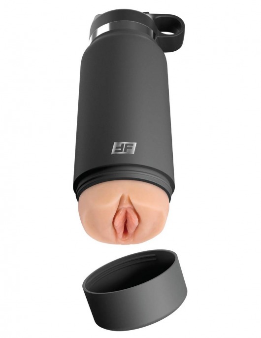 Серый мастурбатор в виде бутылки F*ck Flask - Pipedream - в Батайске купить с доставкой