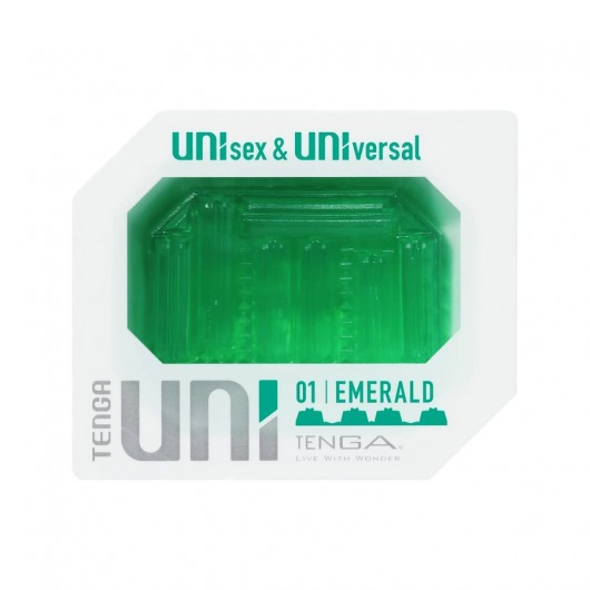Зеленый мастурбатор-стимулятор Tenga Uni Emerald - Tenga - в Батайске купить с доставкой