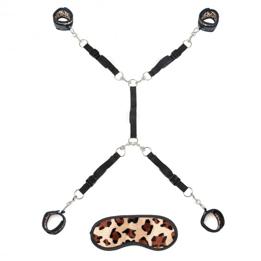 Леопардовая фиксация на матрас для рук и ног Classic Bedspreader - Lux Fetish - купить с доставкой в Батайске