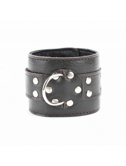 Коричневые оковы из мягкой кожи на металлической цепочке - БДСМ Арсенал - купить с доставкой в Батайске