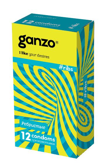 Презервативы с ребристой структурой Ganzo Ribs - 12 шт. - Ganzo - купить с доставкой в Батайске