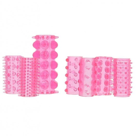Набор из 7 розовых насадок на пенис ONE-A-DAY PENIS SLEEVES PINK - Seven Creations - в Батайске купить с доставкой