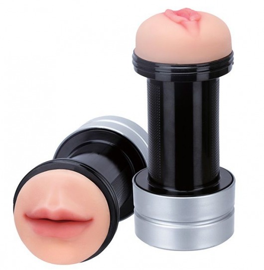 Двусторонний мастурбатор REALSTUFF 2 IN 1 HUMMER MOUTH   VAGINA - ротик и вагина - Dream Toys - в Батайске купить с доставкой