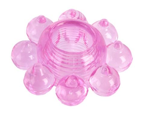 Розовое гелевое эрекционное кольцо-цветок - Toyfa Basic - в Батайске купить с доставкой