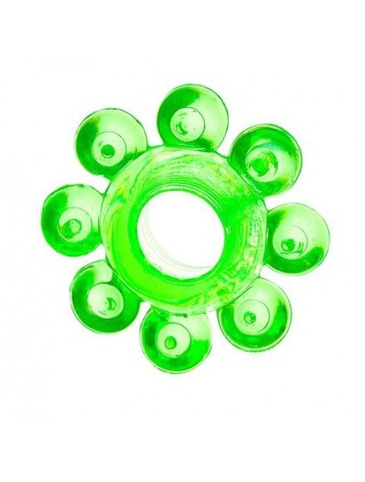 Зеленое эрекционное кольцо-цветок - Toyfa Basic - в Батайске купить с доставкой