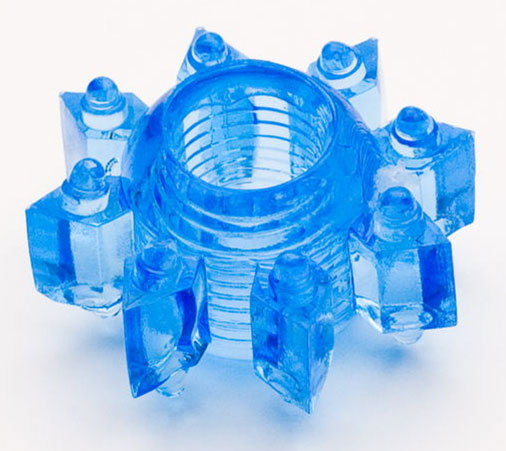 Голубая гелевая насадка-звезда - Toyfa Basic - в Батайске купить с доставкой