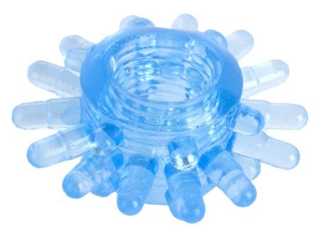 Голубая гелевая насадка с шипиками - Toyfa Basic - в Батайске купить с доставкой