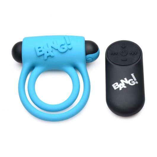 Голубое эрекционное виброкольцо 28X Remote Control Vibrating Cock Ring   Bullet - XR Brands - в Батайске купить с доставкой