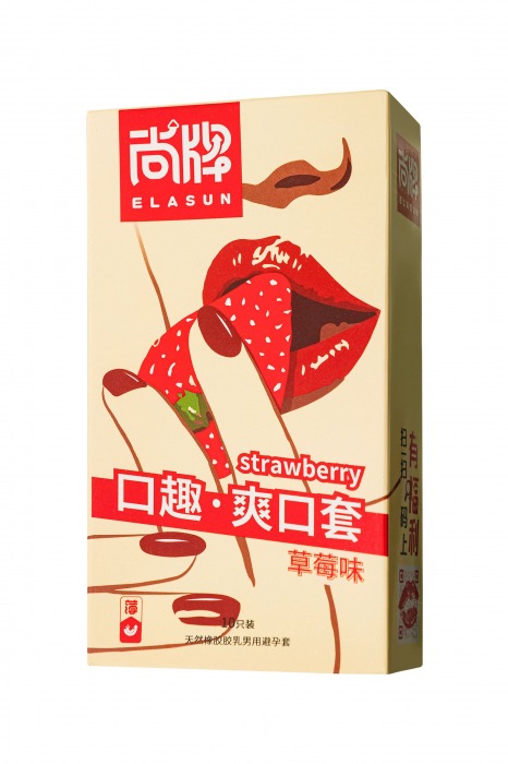 Презервативы Elasun Strawberry с аромато клубники - 10 шт. - Elasun - купить с доставкой в Батайске
