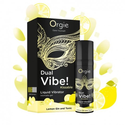 Съедобный жидкий вибратор Dual Vibe! со вкусом лимонного джина с тоником - 15 мл. - ORGIE - купить с доставкой в Батайске