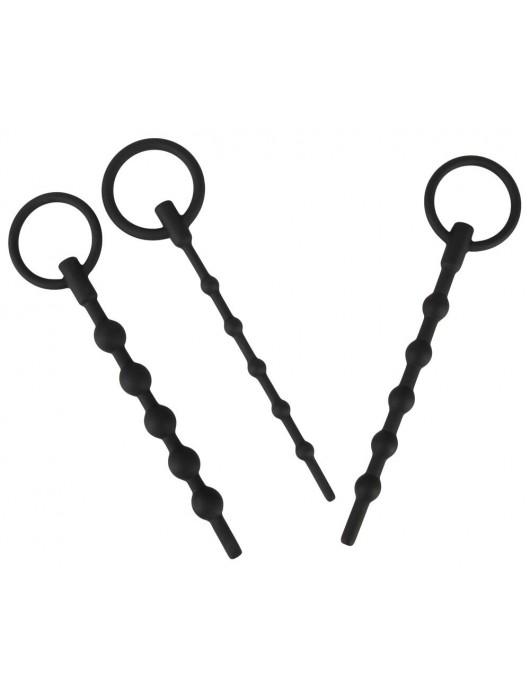 Набор из 3 черных силиконовых уретральных стимуляторов Training Set - Orion - купить с доставкой в Батайске