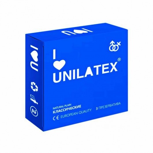 Классические презервативы Unilatex Natural Plain - 3 шт. - Unilatex - купить с доставкой в Батайске