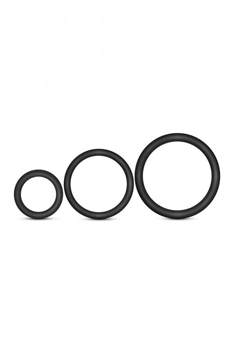 Набор из 3 черных эрекционных колец Cock Ring Set - Blush Novelties - в Батайске купить с доставкой