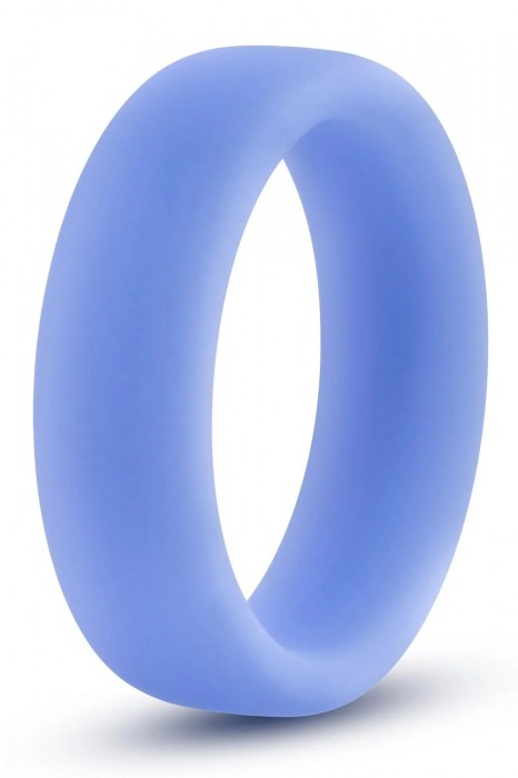 Голубое люминесцентное кольцо Silicone Glo Cock Ring - Blush Novelties - в Батайске купить с доставкой